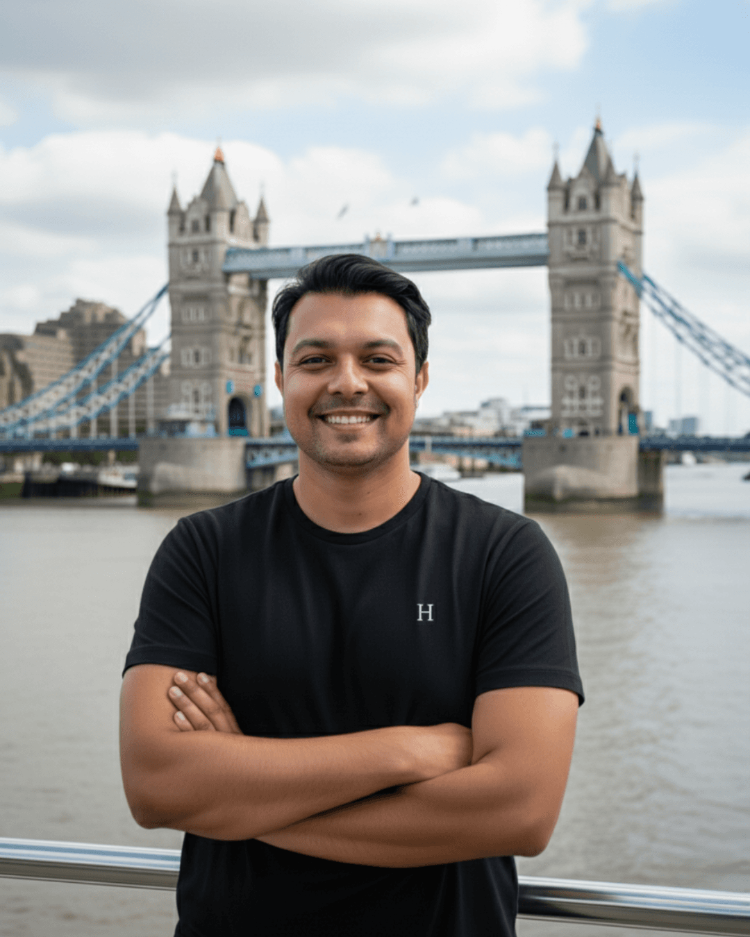 Standing in front of Tower Bridge, London