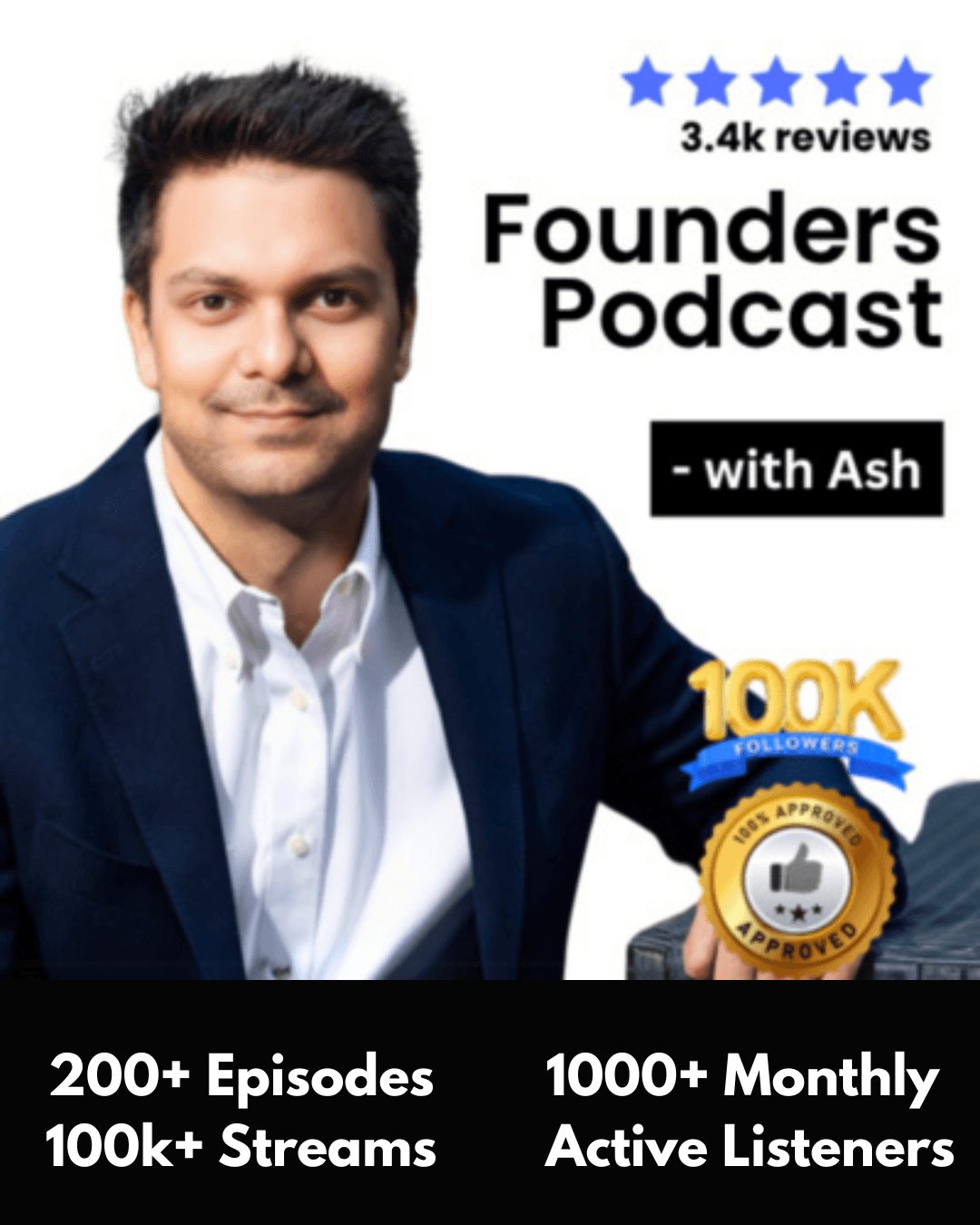 Founders Podcast with Ash — 200+ episodes, 100k+ streams
